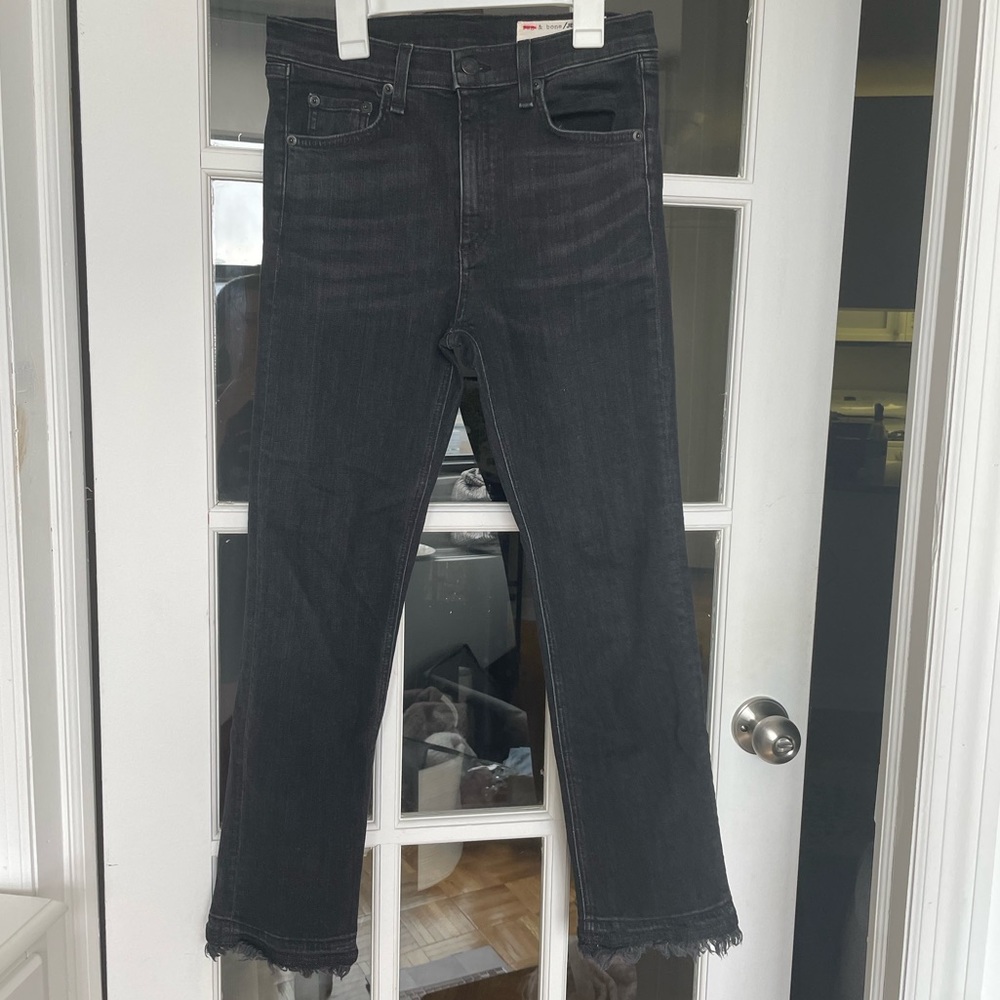 Black Straight-Leg Rag & Bone Jeans